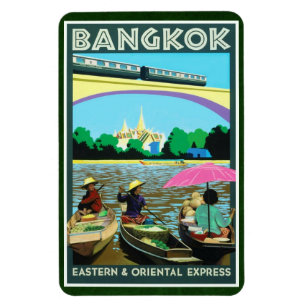 Magnet Flexible Bangkok, Thaïlande Vintage voyage Print