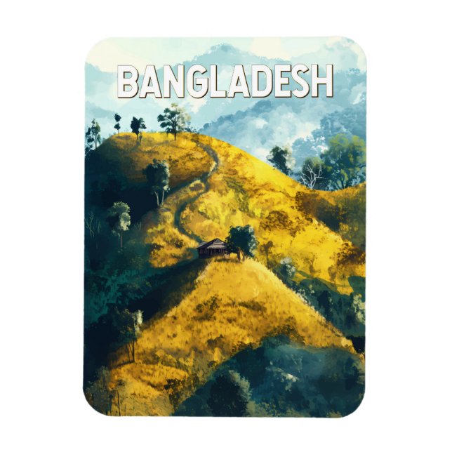 Magnet Flexible Bangladesh Illustration Voyage Art Vintage (Vertical)