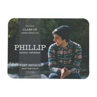 Magnet Flexible Banner Grey Photo Faire-part de graduation