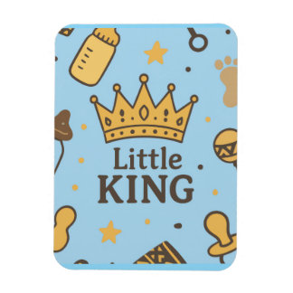 Magnet Flexible "Bannière de Baby shower Little King - Blue & Gold