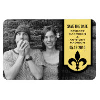 Bannière Fleur De Lis Jaune Enregistrer l'aimant D