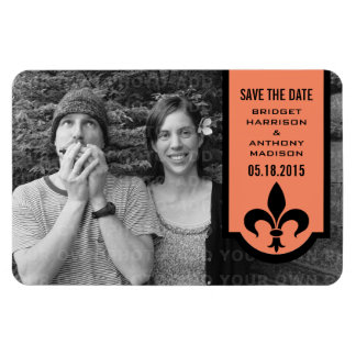 Magnet Flexible Bannière Orange Fleur De Lis Sauvegarder l'aimant