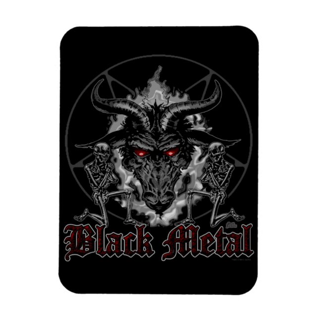 Magnet Flexible Baphomet Pentagramme Métal Noir (Vertical)