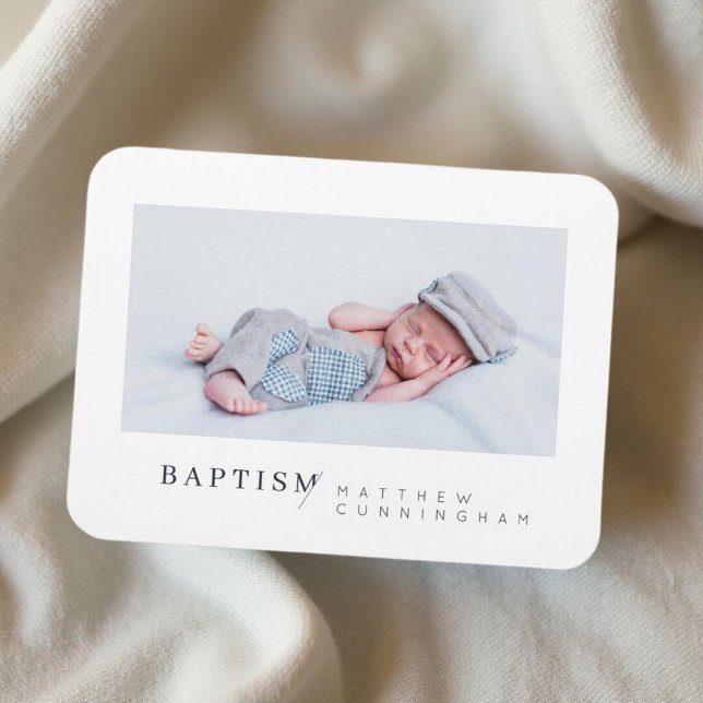 Magnet Flexible Baptism For Him Modern Minimalist Custom Photo (Créateur téléchargé)