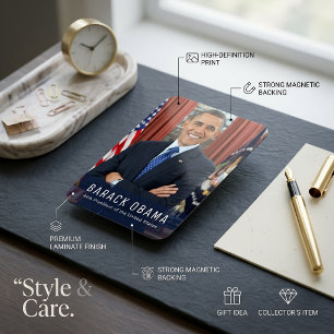 Magnet Flexible Barack Obama 44e Président, États-Unis - Aimant Ph