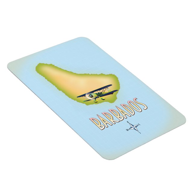 Magnet Flexible Barbados Map affiche de voyage vintage. (Côté Droit)