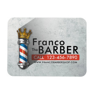 Magnet Flexible Barber Hair Shop King Crown Barber Pole Hair Salon