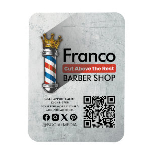 Magnet Flexible Barber Shop Royal Couronne Barber Pole Salon des c