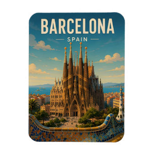 Magnet Flexible Barcelone Espagne Gaudi Méditerranée Voyage 🏛️