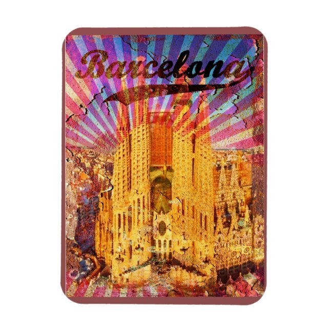 Magnet Flexible Barcelone, Espagne, Poster vintage (Vertical)