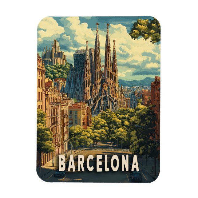 Magnet Flexible Barcelone, Espagne Voyage (Vertical)