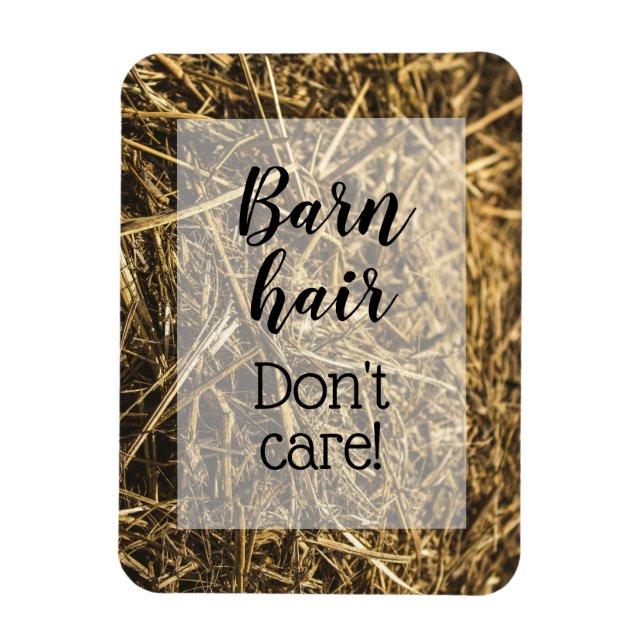 Magnet Flexible Barn Hair Don't Care Funny Quote (Vertical)