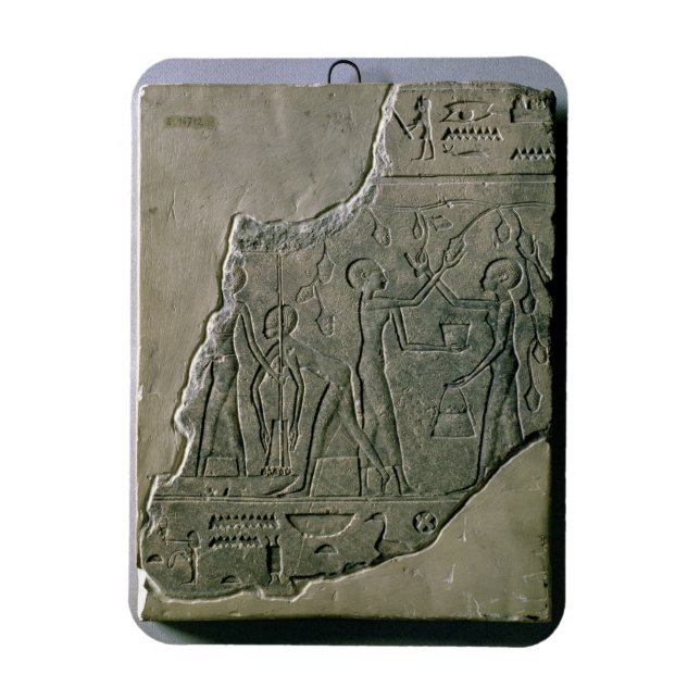 Magnet Flexible Bas relief des prêtesses ramassant des raisins, 26 (Vertical)