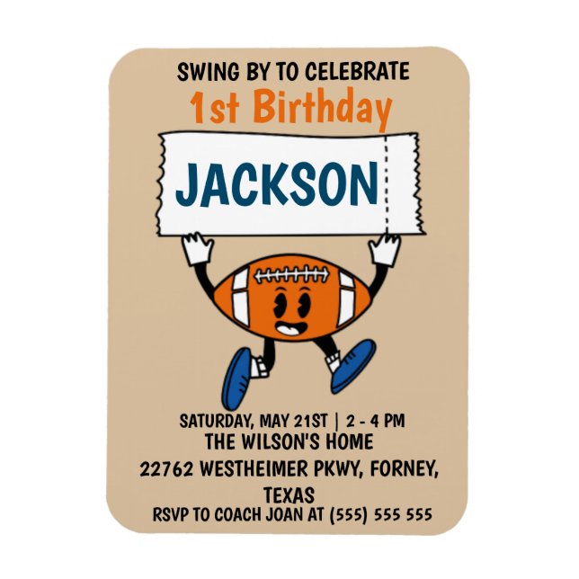 Magnet Flexible Baseball 1er anniversaire Sports Thème (Vertical)