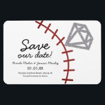 Magnet Flexible Baseball Homerun Diamant Gemme  Enregistrer La Dat<br><div class="desc">Sauver La Date Thème Baseball</div>