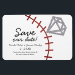 Magnet Flexible Baseball Homerun Diamant Gemme  Enregistrer La Dat<br><div class="desc">Sauver La Date Thème Baseball</div>