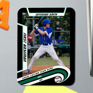 Magnet Flexible Baseball Souvenirs Vert Clair Noir Personnalisé