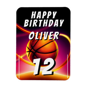 Magnet Flexible Basketball Ball Sports Joyeux anniversaire