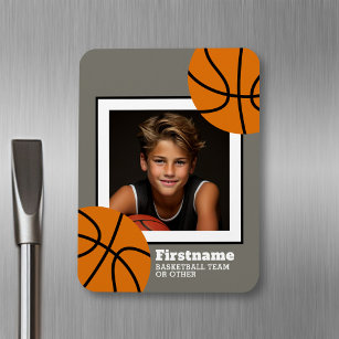 Magnet Flexible Basketball Photo Ajouter votre nom - Peut modifier