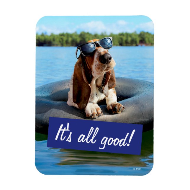 Magnet Flexible Basset Hound Dans Les Lunettes De Soleil (Vertical)