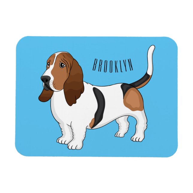 Magnet Flexible Basset hound dessin de chien (Horizontal)