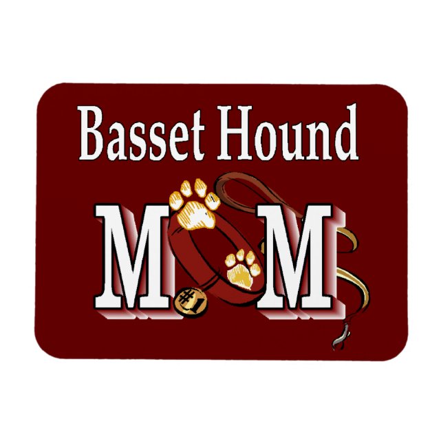 Magnet Flexible Basset Hound Dog MOM (Horizontal)