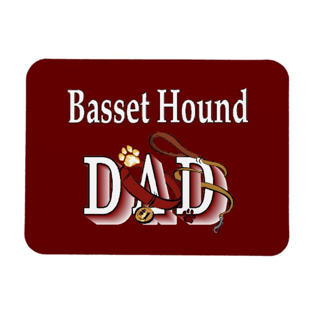 Magnet Flexible Basset Hound Papa (Horizontal)