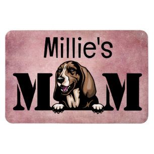 Magnet Flexible Basset Hound Peeking Personnalisé Maman