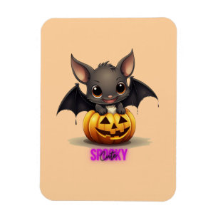 Magnet Flexible Bat adorable sur Citrouille mignonne Halloween Déc
