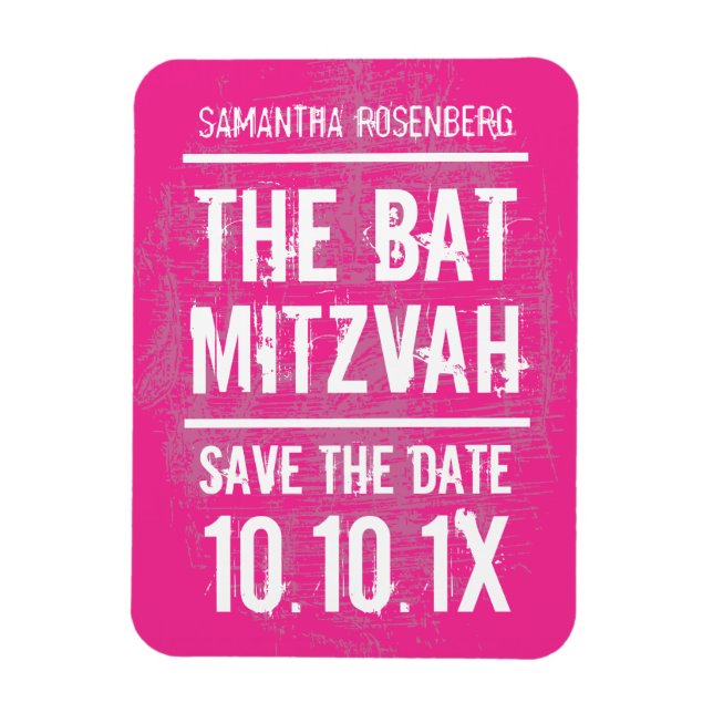 Magnet Flexible Bat mitzvah Rock Band Enregistrer l'aimant Date, r (Vertical)