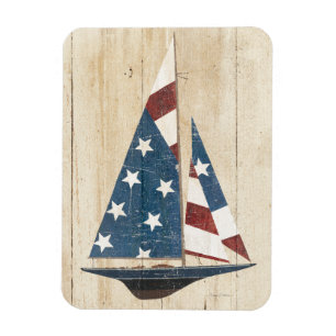 Magnet Flexible Bateau À Voile Avec Drapeau Américain