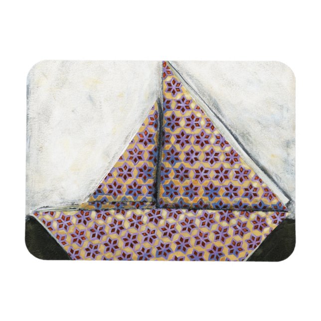 Magnet Flexible Bateau à voile Origami sur papier design Star (Horizontal)