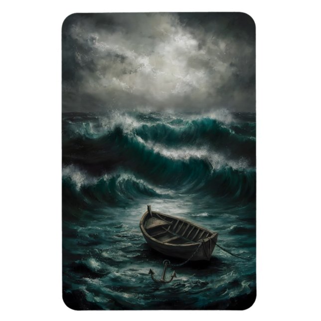 Magnet Flexible Bateau abandonné dans Stormy Waters Ocean Art (Vertical)