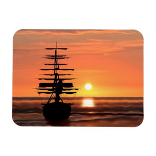 Magnet Flexible Bateau au coucher du soleil aimant