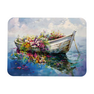 Magnet Flexible Bateau avec Fleurs sauvages colorés Flexible