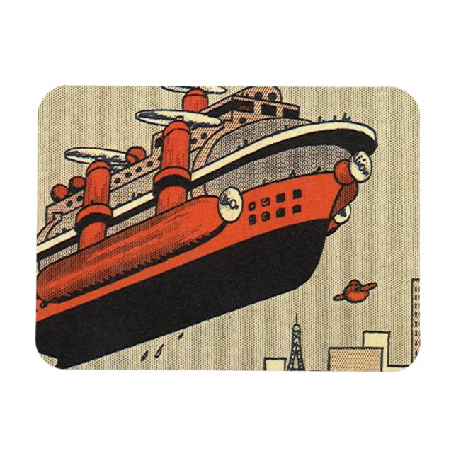 Magnet Flexible Bateau de croisière d'hélicoptère de science-ficti (Horizontal)