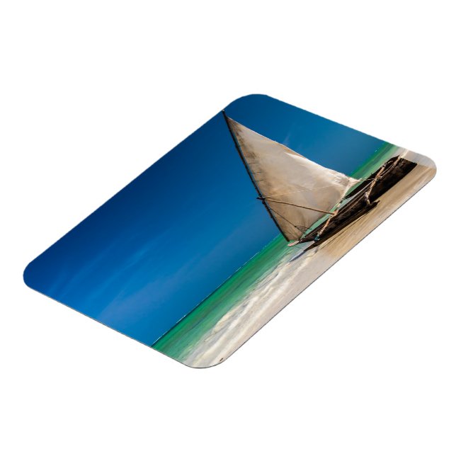 Magnet Flexible Bateau de pêche traditionnel sur la plage (Côté Gauche)