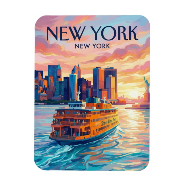 Magnet Flexible Bateau de Staten Island USA (Vertical)