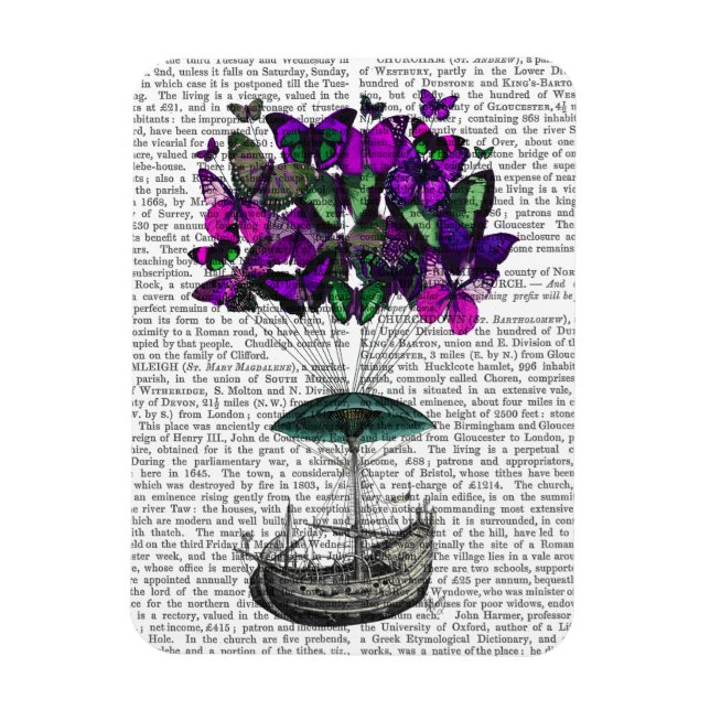 Magnet Flexible Bateau papillon 2 violet et vert (Vertical)