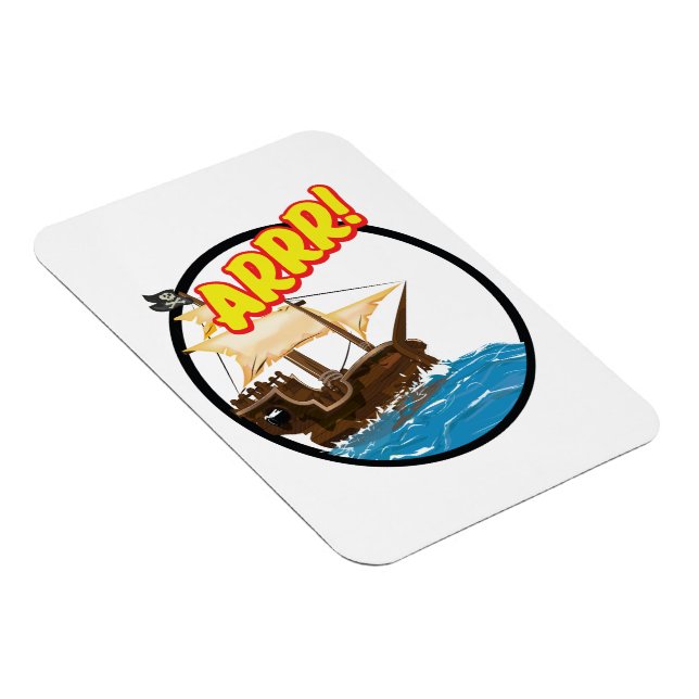 Magnet Flexible Bateau pirate de dessin animé drôle  (Côté Droit)