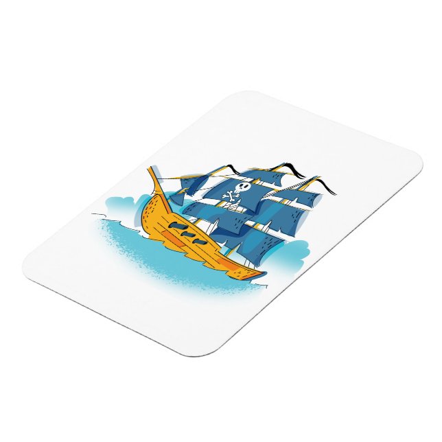 Magnet Flexible Bateau pirate de dessin animé mignon (Côté Gauche)