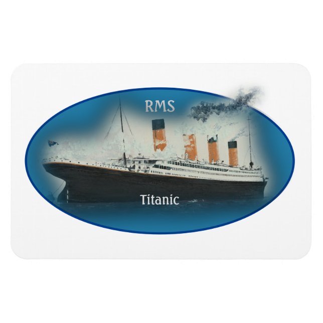 Magnet Flexible Bateau Titanic Maritime Blue White Star Line RMS (Horizontal)