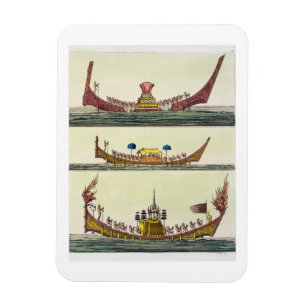 Magnet Flexible Bateaux chinois de Cochin, illustration de