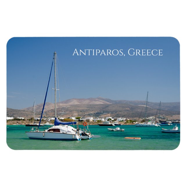 Magnet Flexible Bateaux d'Antiparos Île grecque (Horizontal)