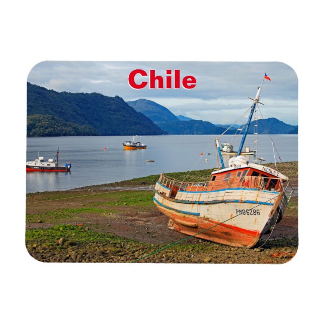 Magnet Flexible Bateaux de pêche, Hornopiren, Chili (Horizontal)