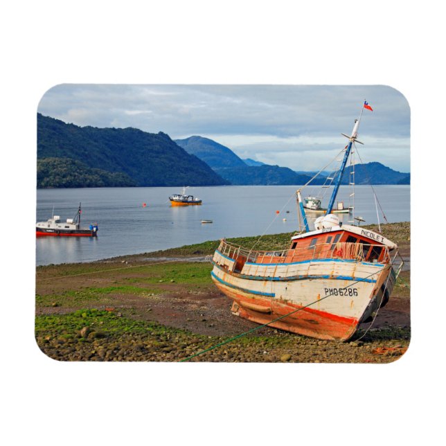 Magnet Flexible Bateaux de pêche, Hornopiren, Chili (Horizontal)