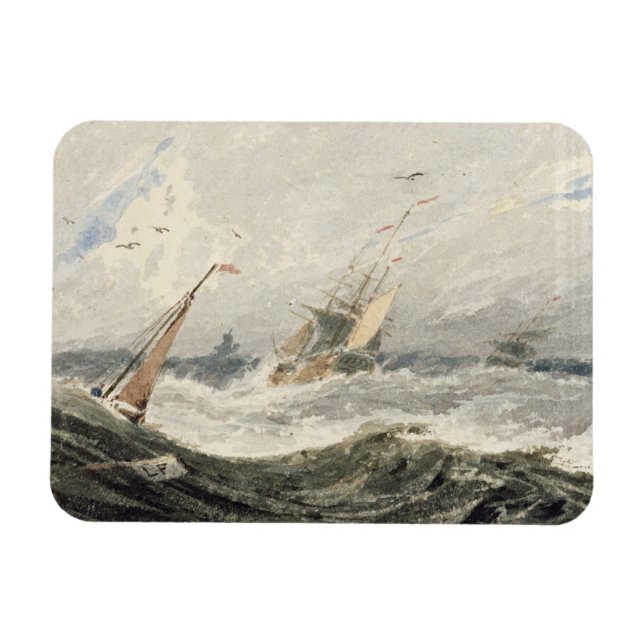Magnet Flexible Bateaux sur une mer tempétueuse (avec c sur graphi (Horizontal)
