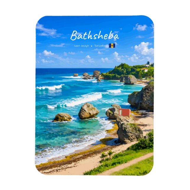Magnet Flexible Bathsheba, Barbade - Côte de plage tropicale arron (Vertical)