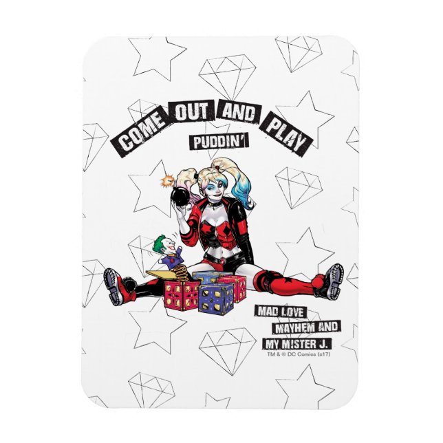 Magnet Flexible Batman | Harley Quinn "Sortez Et Jouez À Puddin" (Vertical)