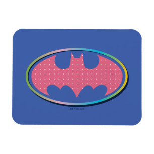 Magnet Flexible Batman   Logo Pink Polka Dot
